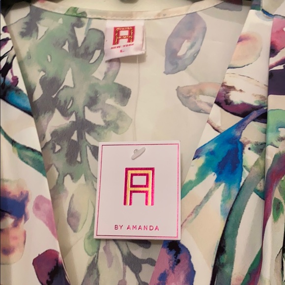 NWT! Wide Leg Watercolor Jumpsuit size L - Picture 4 of 6